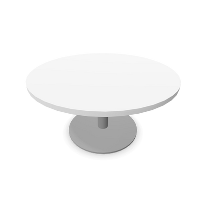 Forum Kaffetisch mit Gestell Silbergrau und Tischplatte in Weiss - 6020109