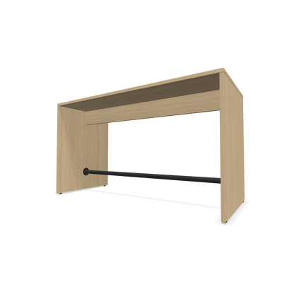 Narbutas Light Hochtisch 1600x700mm - 900mm hoch - Sockelstange Schwarz - Ausführung Eichendekor Ansicht von unten - 6020158