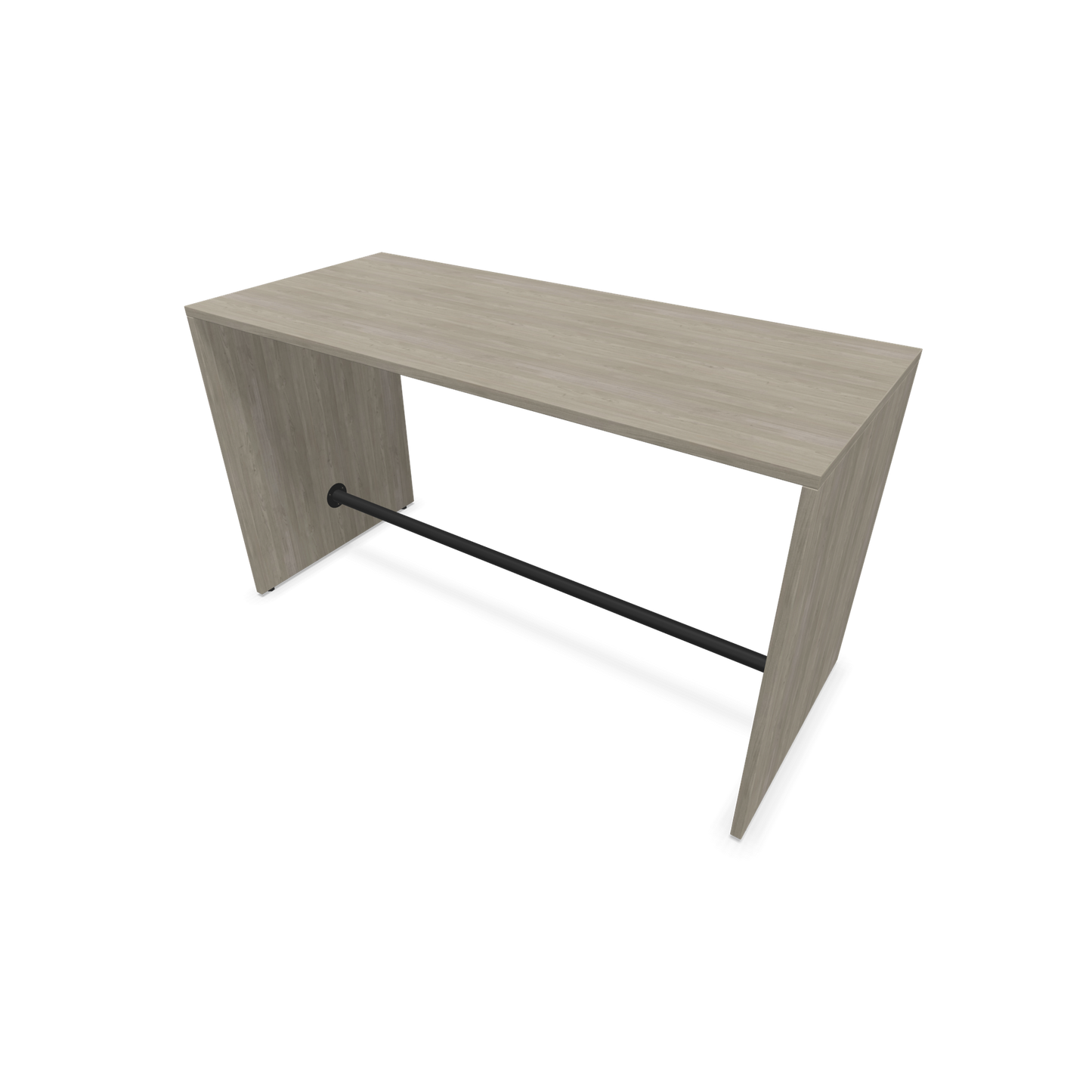 Narbutas Light Hochtisch 1600x700mm - 900mm hoch - Sockelstange Schwarz - Ausführung Holzdekor grau - 6020162
