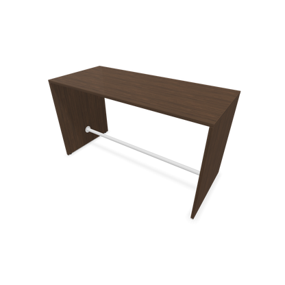 Narbutas Light Hochtisch 1600x700mm - 900mm hoch - Sockelstange Weiss - Ausführung Nussbaumdekor dunkel - 6020169