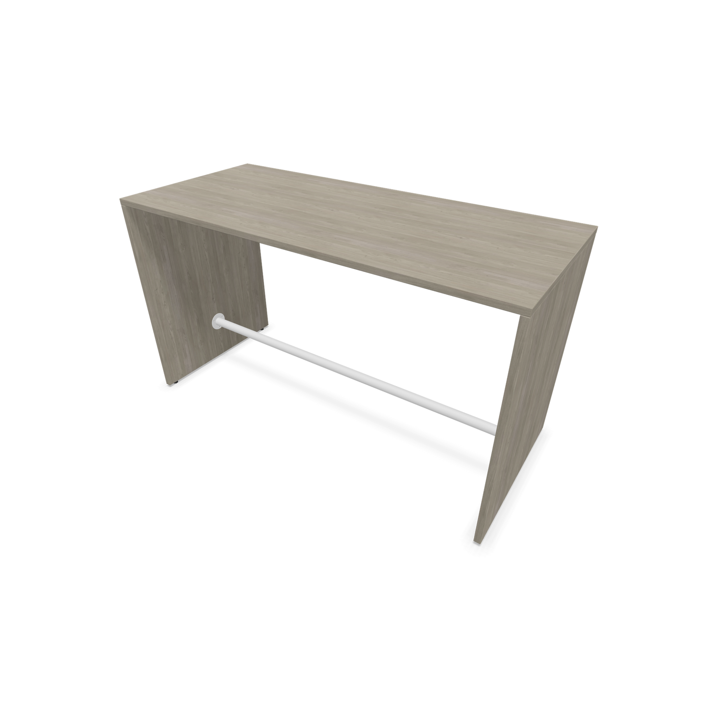Narbutas Light Hochtisch 1600x700mm - 900mm hoch - Sockelstange Weiss - Ausführung Holzdekor grau - 6020170