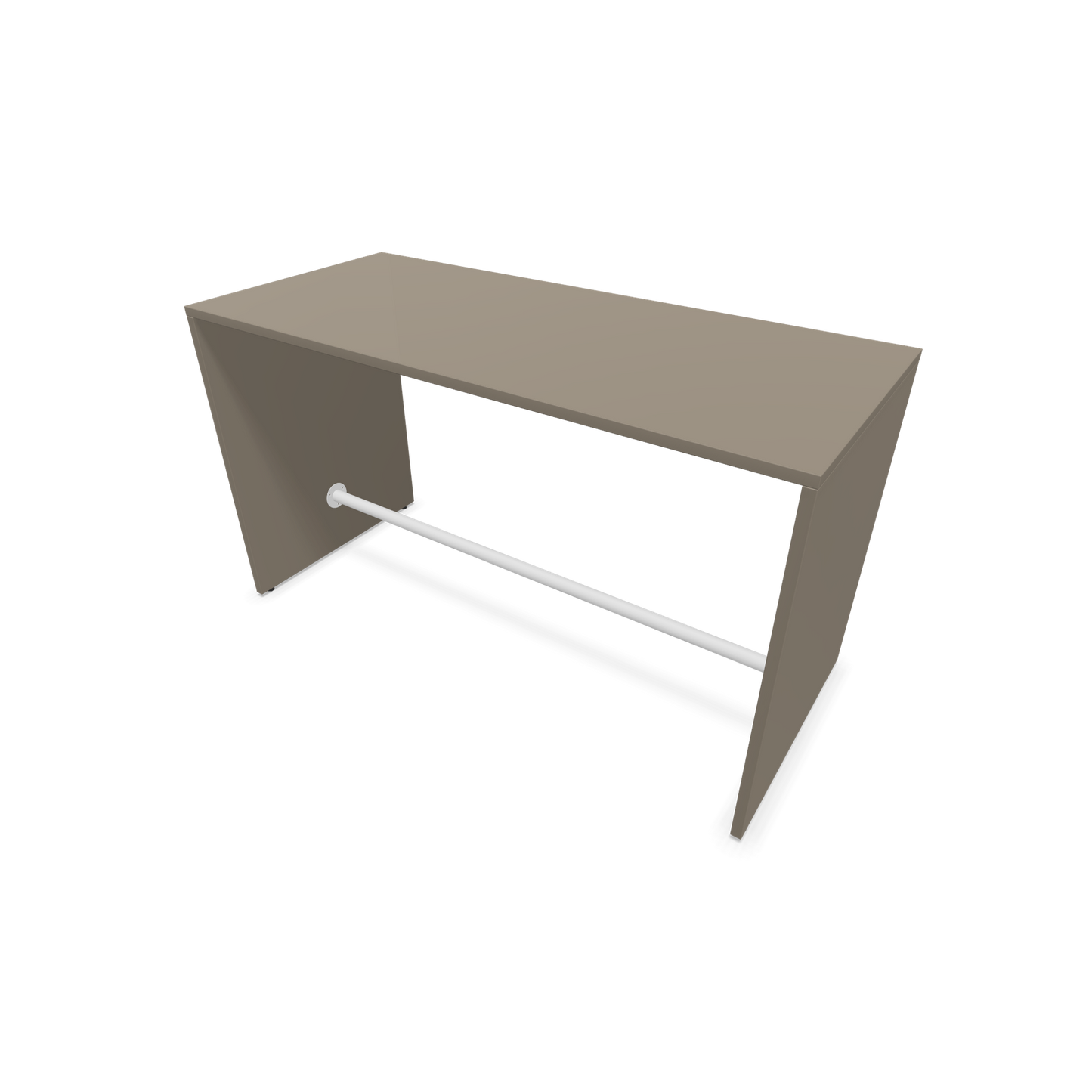 Narbutas Light Hochtisch 1600x700mm - 900mm hoch - Sockelstange Weiss - Ausführung Cubanitgrau - 6020172