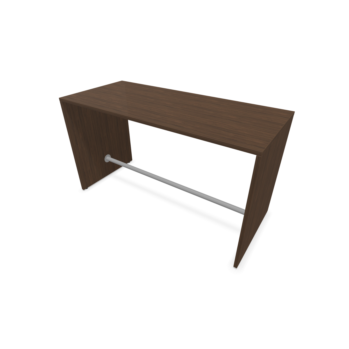 Narbutas Light Hochtisch 1600x700mm - 900mm hoch - Sockelstange Silbergrau - Ausführung Nussbaumdekor dunkel - 6020177