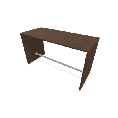 Narbutas Light Hochtisch 1600x700mm - 900mm hoch - Sockelstange Silbergrau - Ausführung Nussbaumdekor dunkel - 6020177