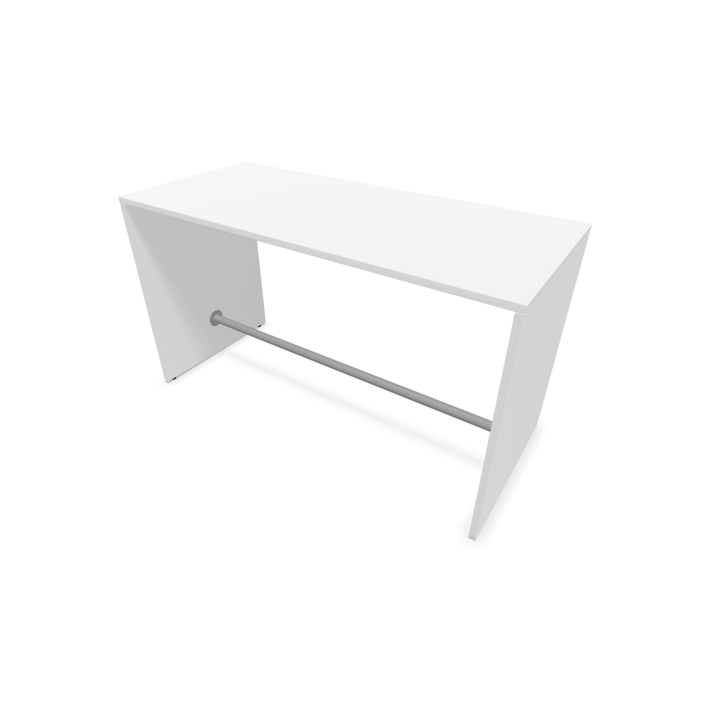 Narbutas Light Hochtisch 1600x700mm - 900mm hoch - Sockelstange Silbergrau - Ausführung Weiss - 6020179