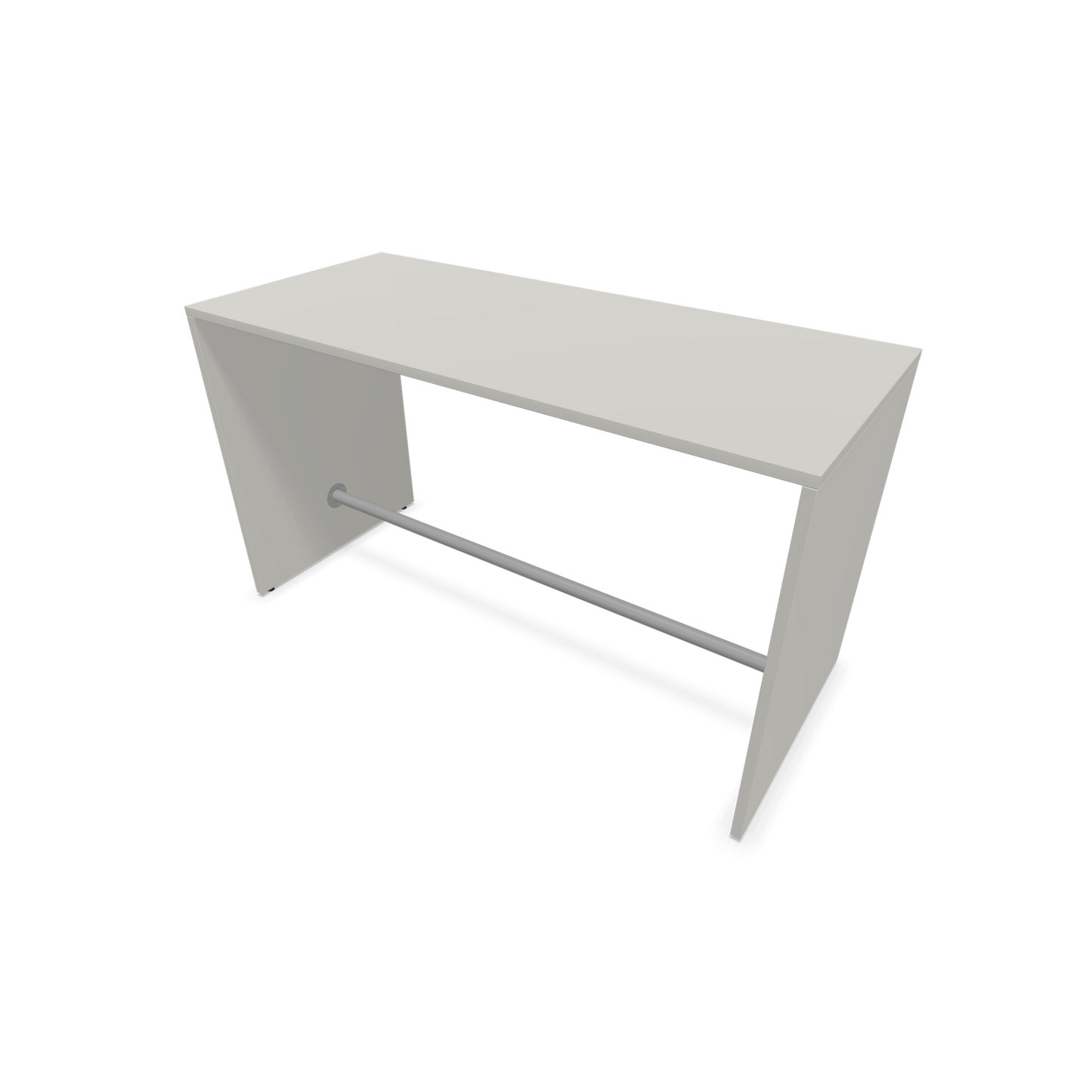 Narbutas Light Hochtisch 1600x700mm - 900mm hoch - Sockelstange Silbergrau - Ausführung Perlgrau - 6020181