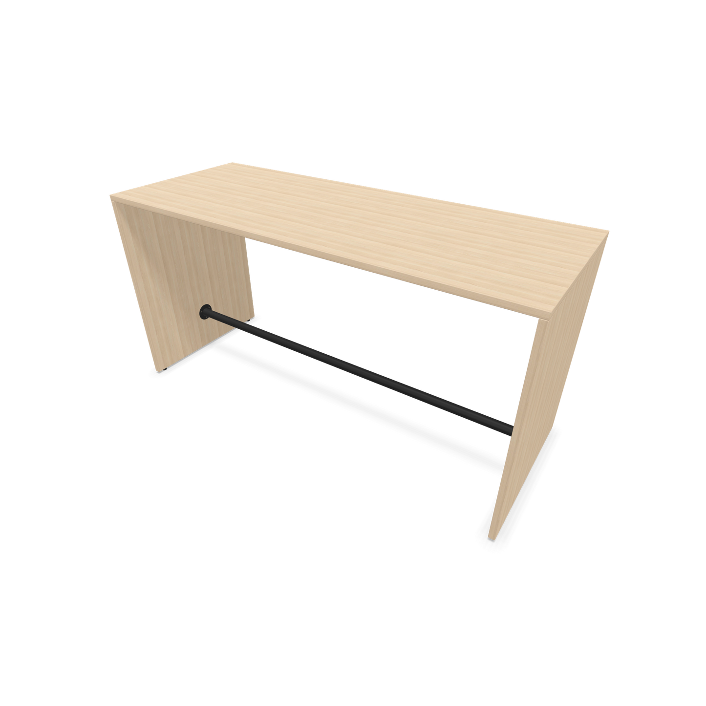 Narbutas Light Hochtisch 1800x700mm - 900mm hoch - Sockelstange Schwarz - Ausführung Eschendekor sandbeige - 6020184