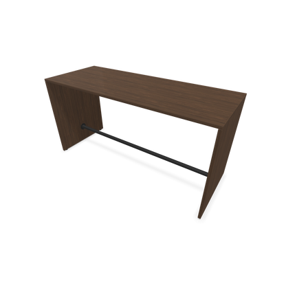 Narbutas Light Hochtisch 1800x700mm - 900mm hoch - Sockelstange Schwarz - Ausführung Nussbaumdekor dunkel - 6020185