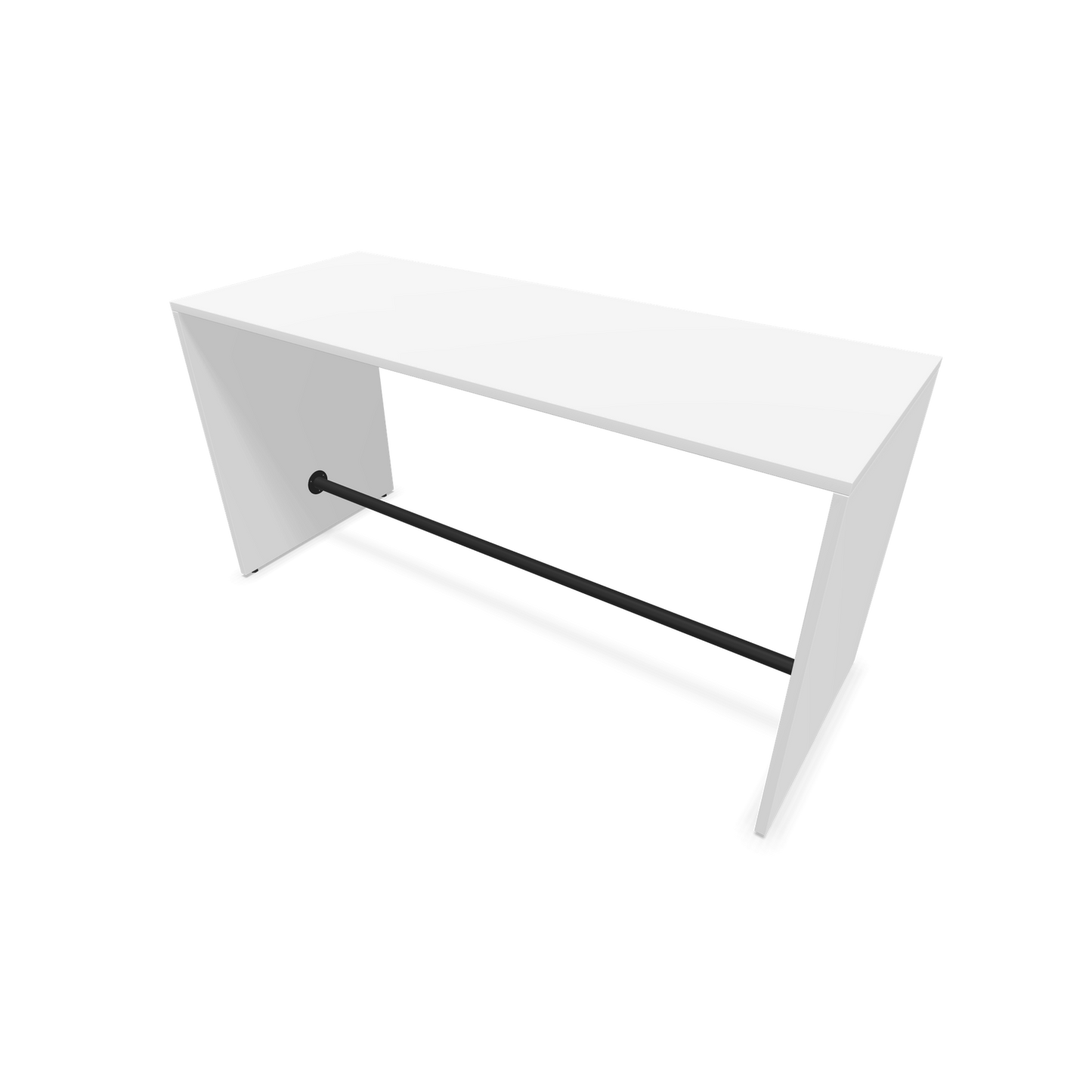 Narbutas Light Hochtisch 1800x700mm - 900mm hoch - Sockelstange Schwarz - Ausführung Weiss - 6020187