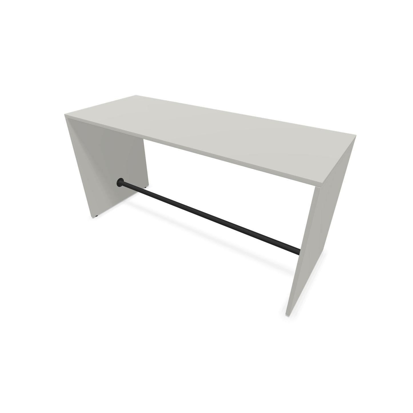 Narbutas Light Hochtisch 1800x700mm - 900mm hoch - Sockelstange Schwarz - Ausführung Perlgrau - 6020189