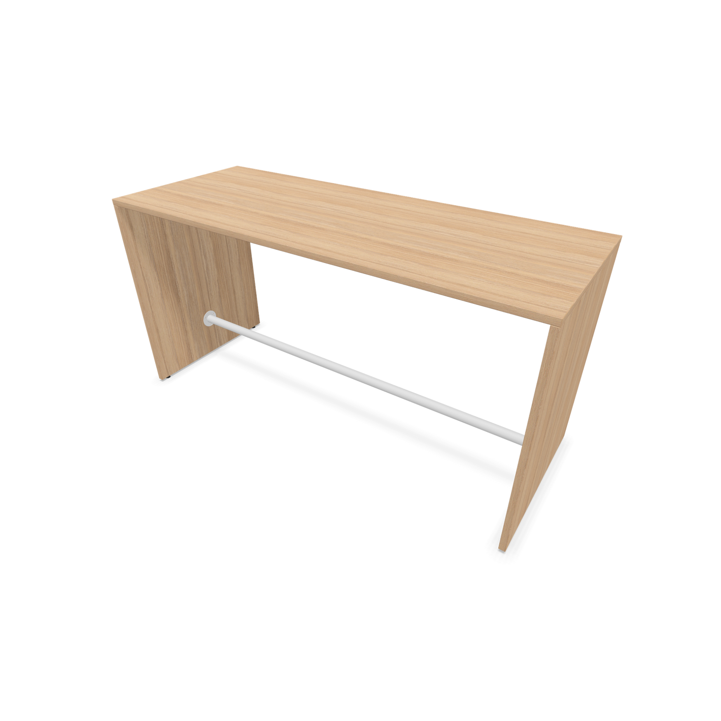 Narbutas Light Hochtisch 1800x700mm - 900mm hoch - Sockelstange Weiss - Ausführung Bernsteineichendekor - 6020191