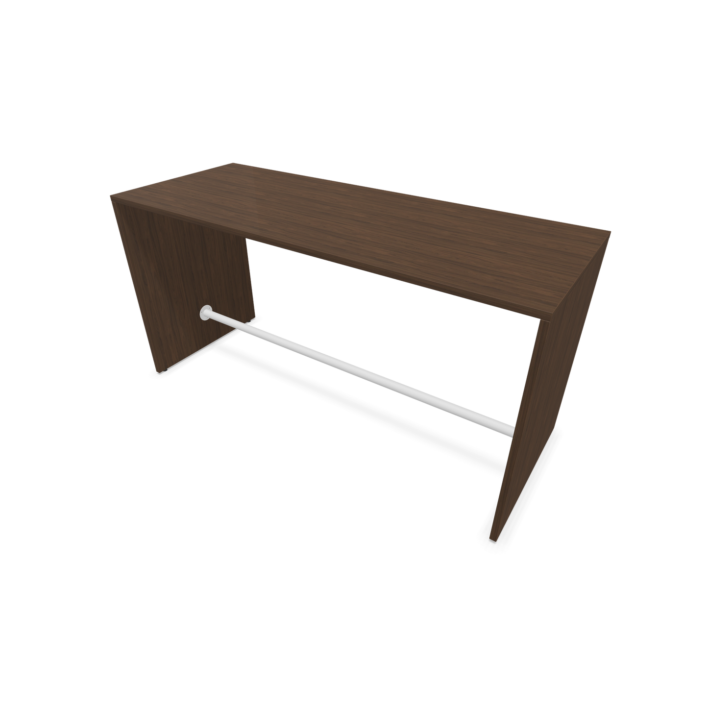 Narbutas Light Hochtisch 1800x700mm - 900mm hoch - Sockelstange Weiss - Ausführung Nussbaumdekor dunkel - 6020193