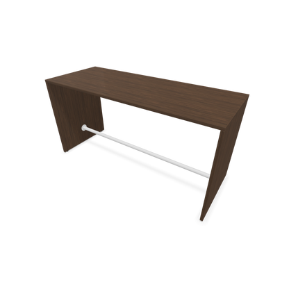 Narbutas Light Hochtisch 1800x700mm - 900mm hoch - Sockelstange Weiss - Ausführung Nussbaumdekor dunkel - 6020193