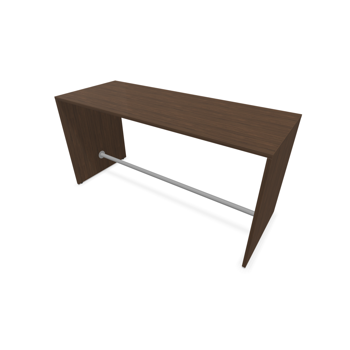 Narbutas Light Hochtisch 1800x700mm - 900mm hoch - Sockelstange Silbergrau - Ausführung Nussbaumdekor dunkel - 6020201
