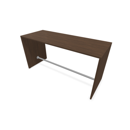 Narbutas Light Hochtisch 1800x700mm - 900mm hoch - Sockelstange Silbergrau - Ausführung Nussbaumdekor dunkel - 6020201