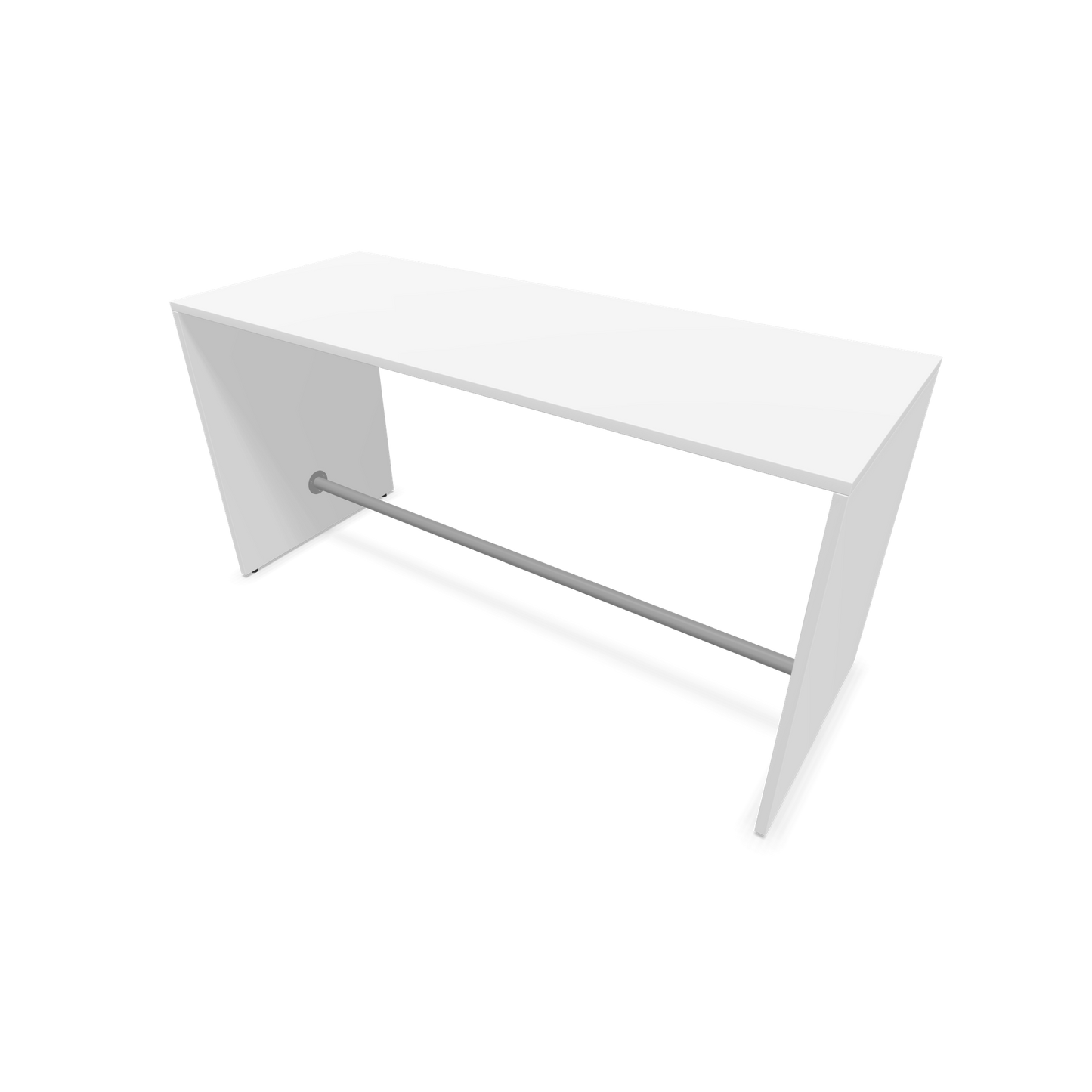 Narbutas Light Hochtisch 1800x700mm - 900mm hoch - Sockelstange Silbergrau - Ausführung Weiss - 6020203