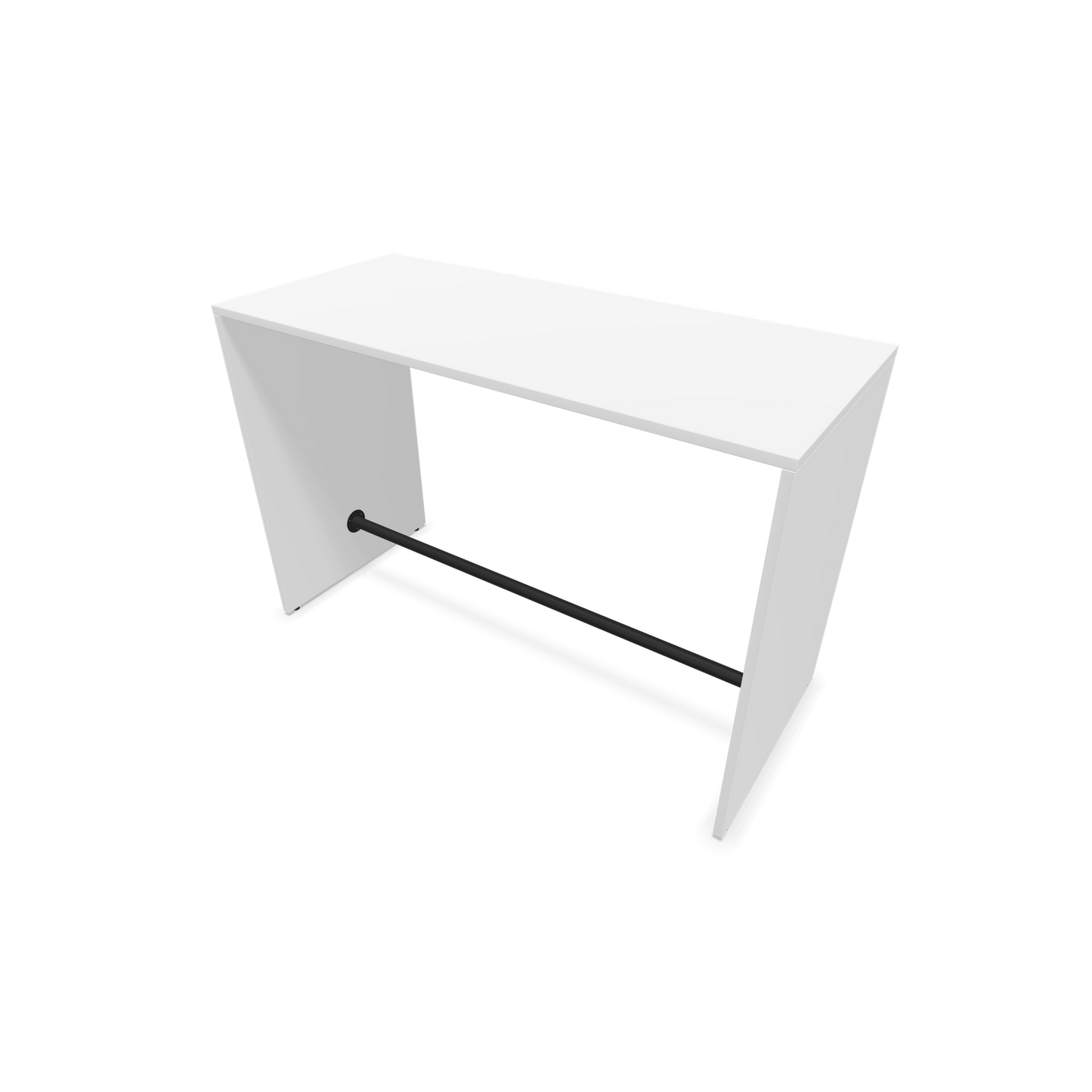Narbutas Light Hochtisch 1600x700mm - 1050mm hoch - Sockelstange Schwarz - Ausführung Weiss - 6020211