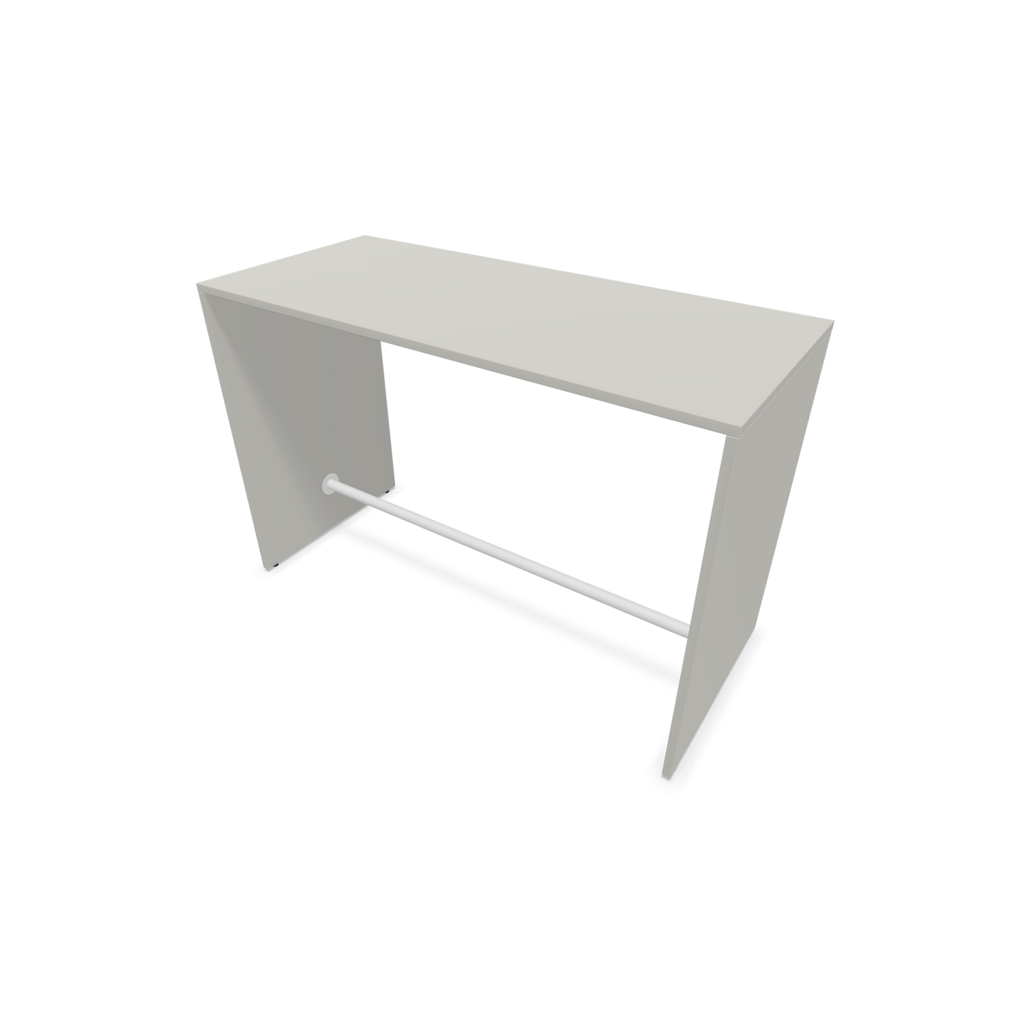 Narbutas Light Hochtisch 1600x700mm - 1050mm hoch - Sockelstange Weiss - Ausführung Perlgrau - 6020221