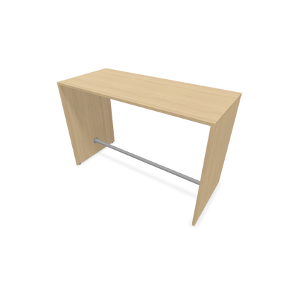 Narbutas Light Hochtisch 1600x700mm - 1050mm hoch - Sockelstange Silbergrau - Ausführung Eichendekor - 6020222