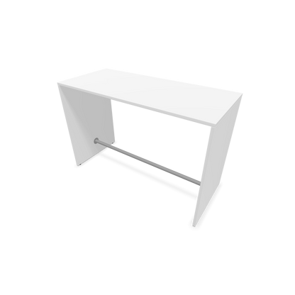 Narbutas Light Hochtisch 1600x700mm - 1050mm hoch - Sockelstange Silbergrau - Ausführung Weiss - 6020227