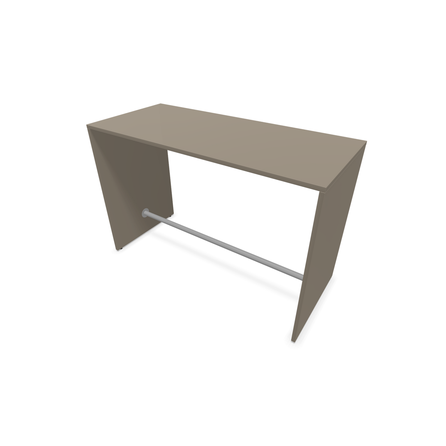 Narbutas Light Hochtisch 1600x700mm - 1050mm hoch - Sockelstange Silbergrau - Ausführung Cubanitgrau - 6020228