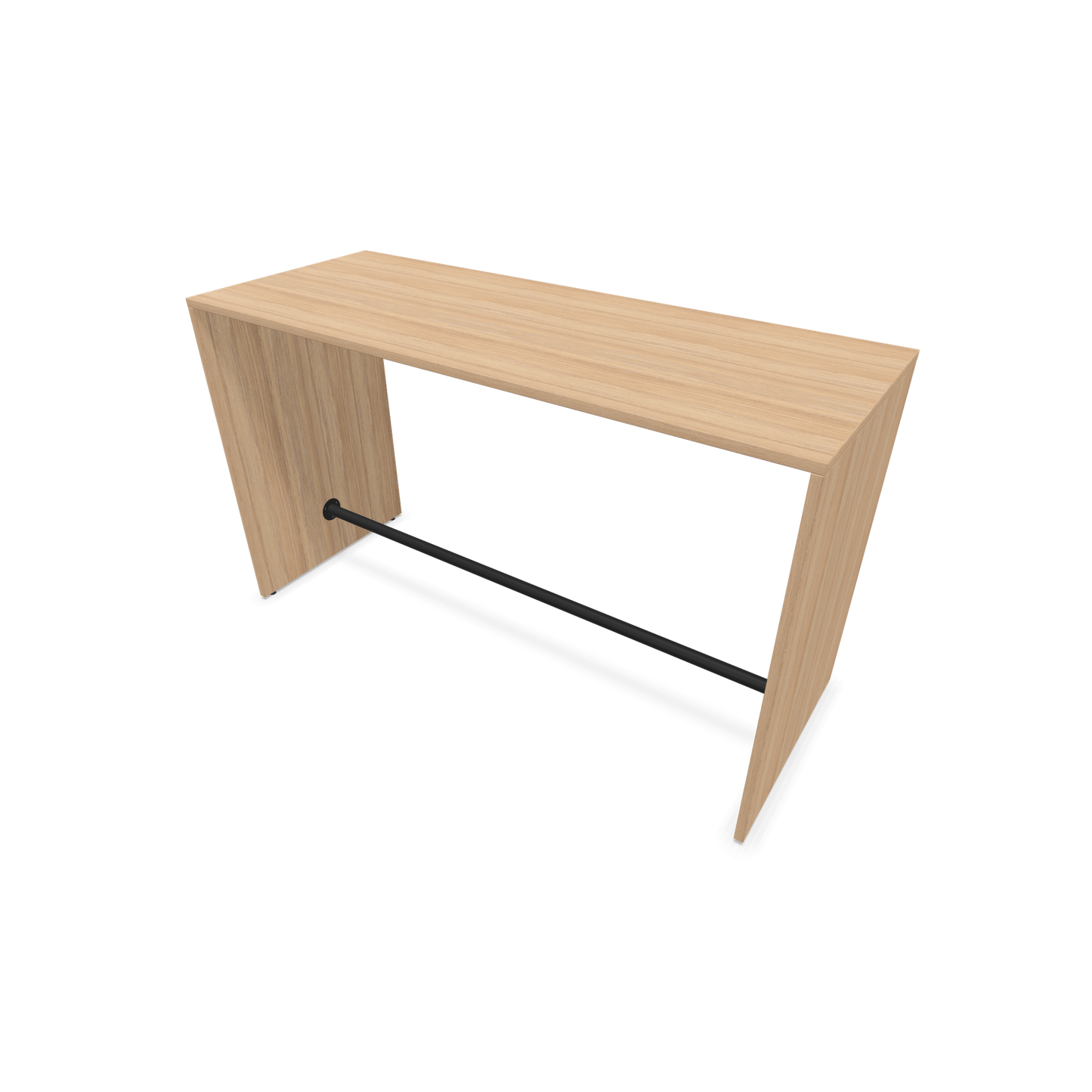 Narbutas Light Hochtisch 1800x700mm - 1050mm hoch - Sockelstange Schwarz - Ausführung Bernsteineichendekor - 6020231