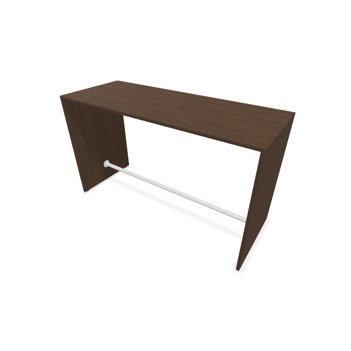 Narbutas Light Hochtisch 1800x700mm - 1050mm hoch - Sockelstange Weiss - Ausführung Nussbaumdekor dunkel - 6020241