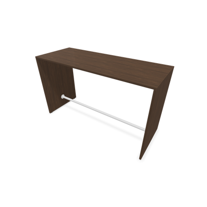 Narbutas Light Hochtisch 1800x700mm - 1050mm hoch - Sockelstange Weiss - Ausführung Nussbaumdekor dunkel - 6020241