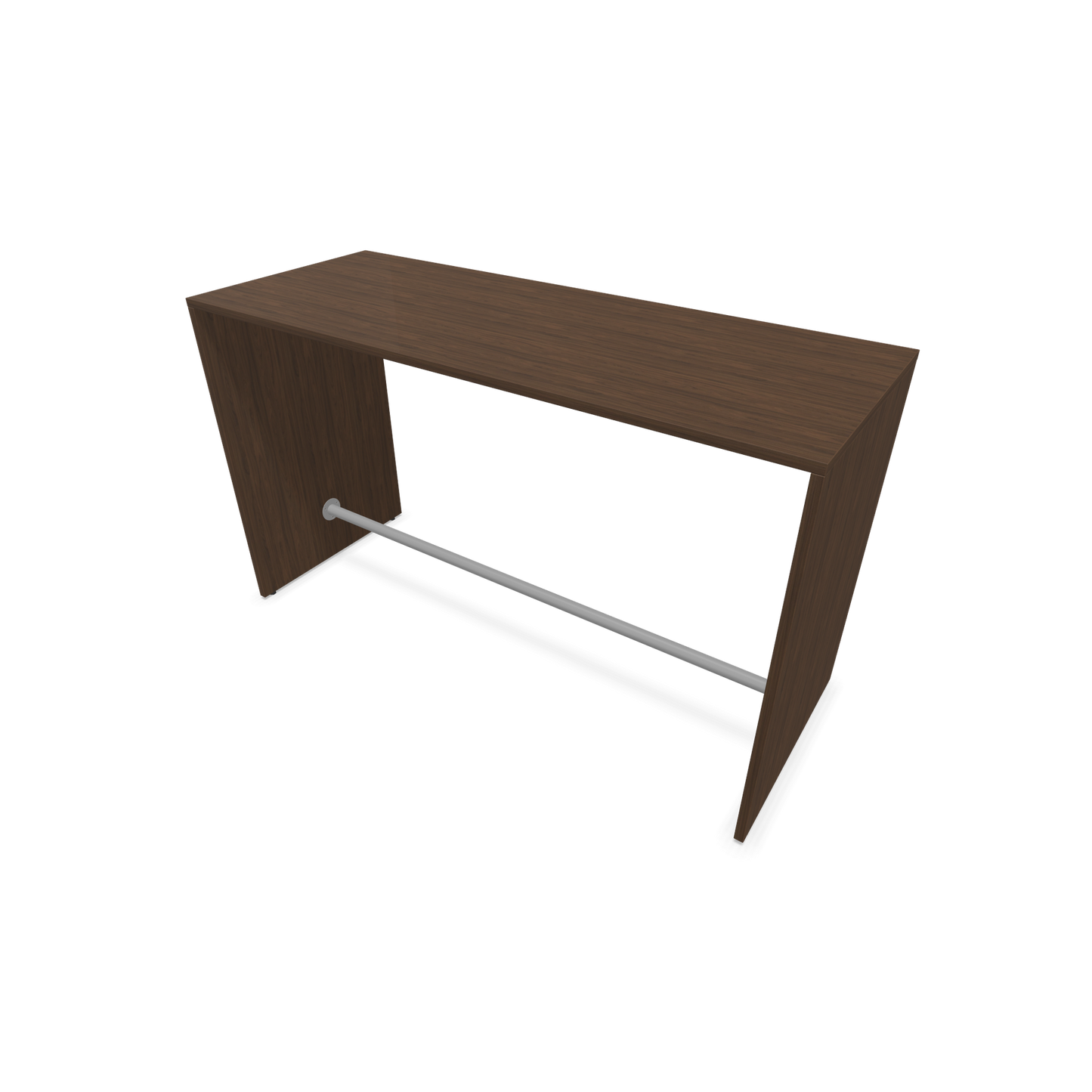 Narbutas Light Hochtisch 1800x700mm - 1050mm hoch - Sockelstange Silbergau - Ausführung Nussbaumdekor dunkel - 6020249