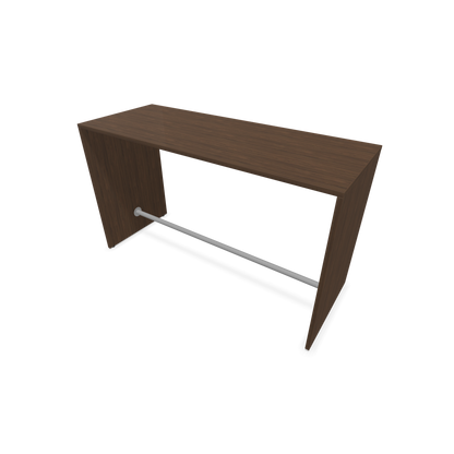 Narbutas Light Hochtisch 1800x700mm - 1050mm hoch - Sockelstange Silbergau - Ausführung Nussbaumdekor dunkel - 6020249