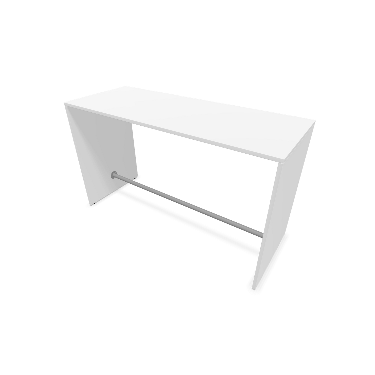 Narbutas Light Hochtisch 1800x700mm - 1050mm hoch - Sockelstange Silbergau - Ausführung Weiss - 6020251