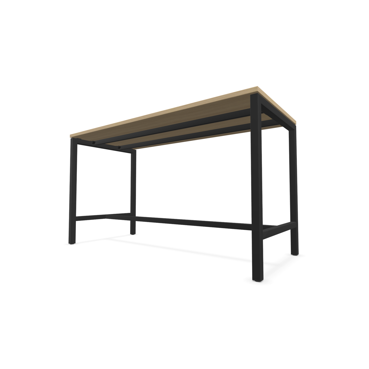 Narbutas Nova Hochtisch 900mm hoch - 1600x700mm - Gestell Schwarz - Tischplatte Eichendekor Ansicht von unten - 6020254