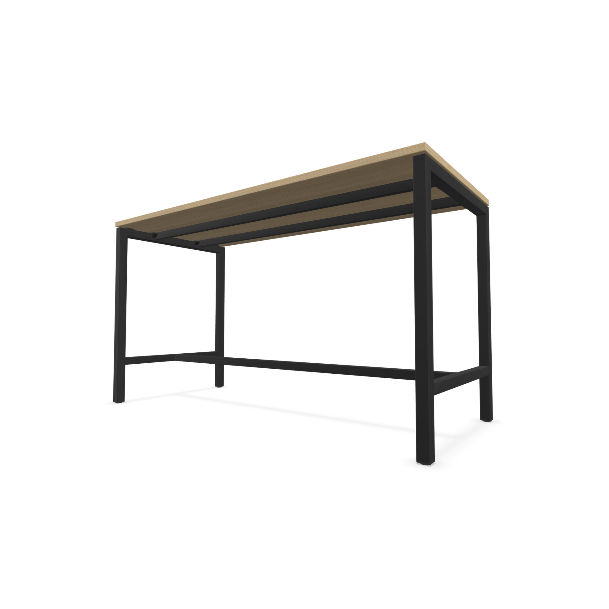 Narbutas Nova Hochtisch 900mm hoch - 1600x700mm - Gestell Schwarz - Tischplatte Eichendekor Ansicht von unten - 6020254