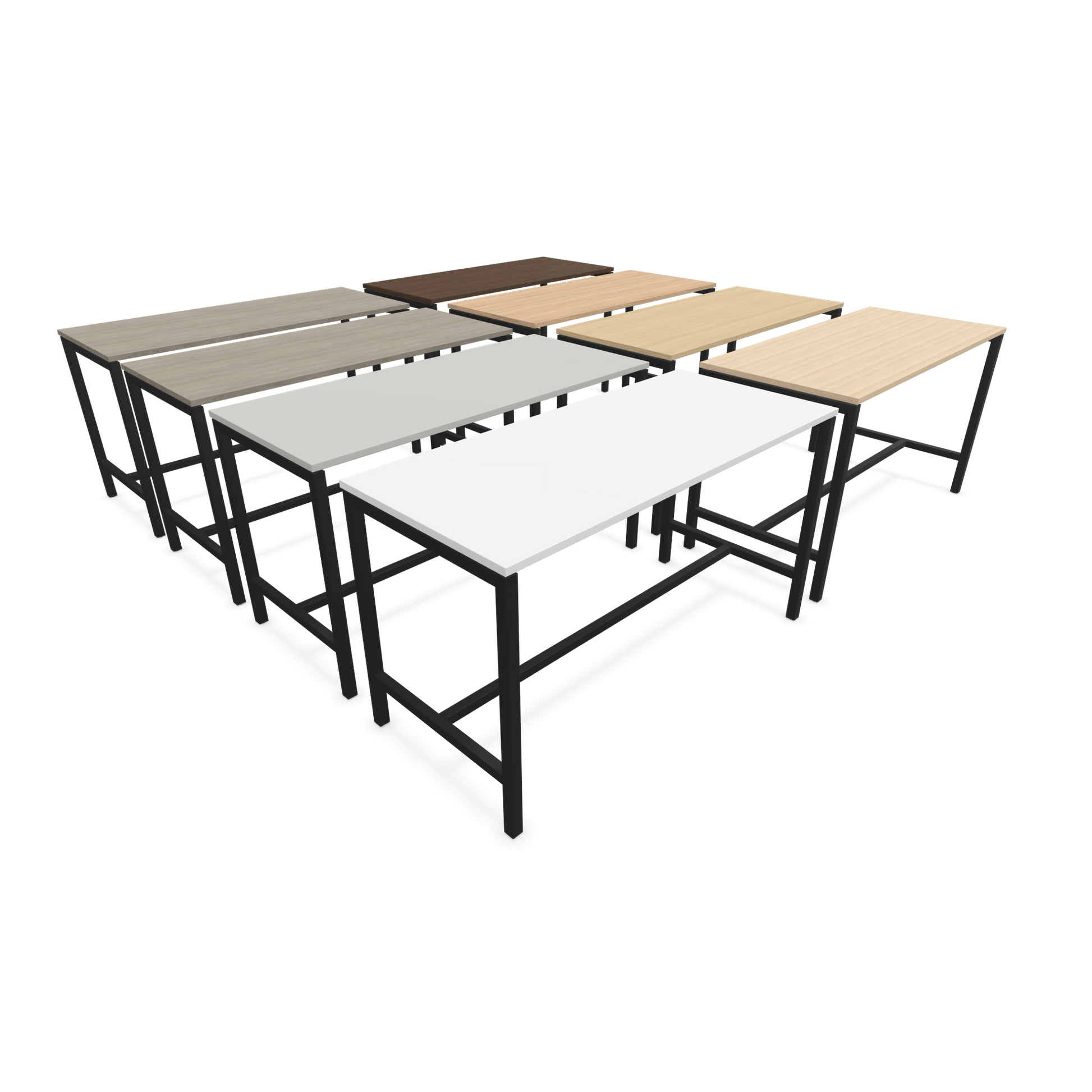 Narbutas Nova Hochtisch 900mm hoch - 1600x700mm - Gestell Schwarz - 9 Tischplattenfarben