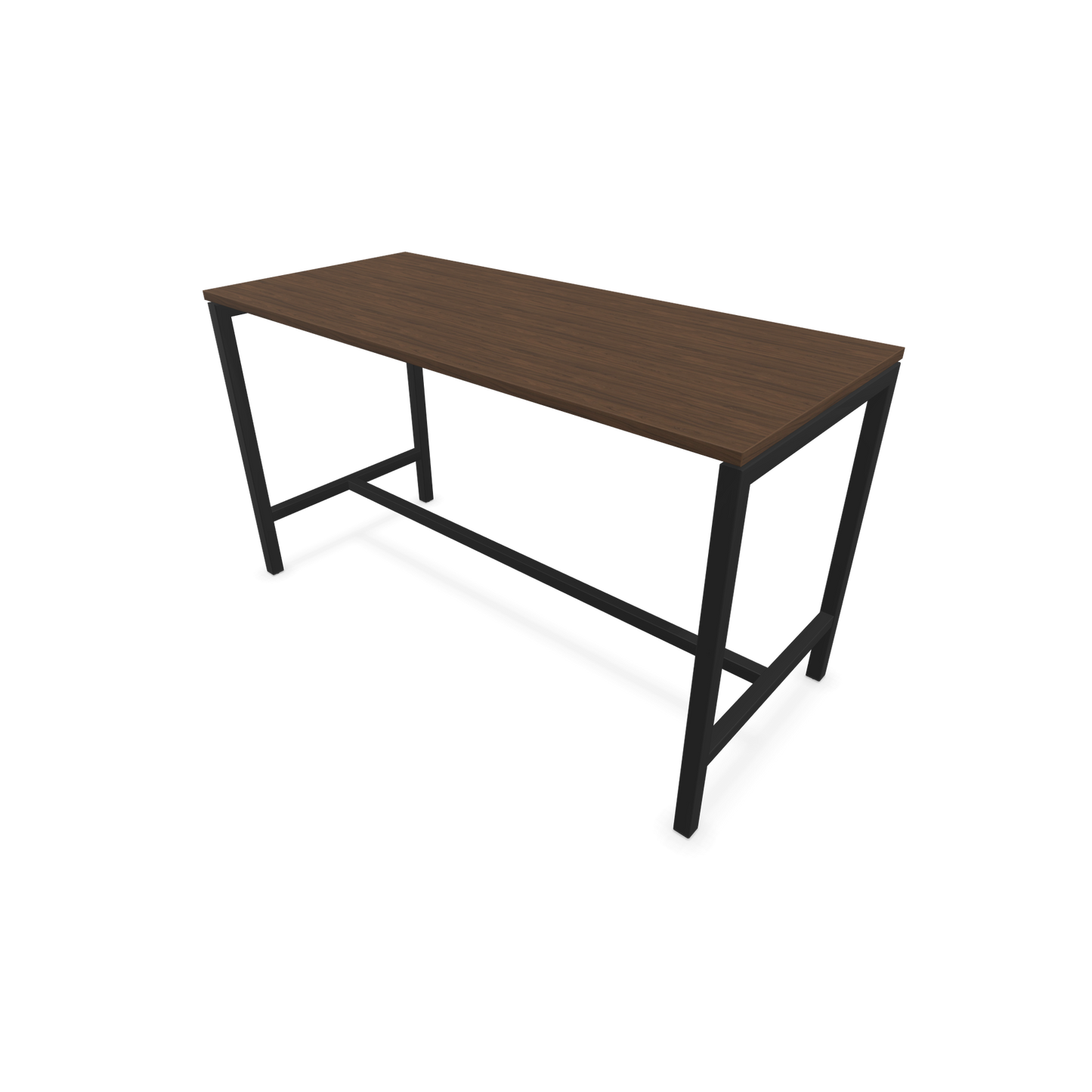 Narbutas Nova Hochtisch 900mm hoch - 1600x700mm - Gestell Schwarz - Tischplatte Nussbaumdekor dunkel - 6020257