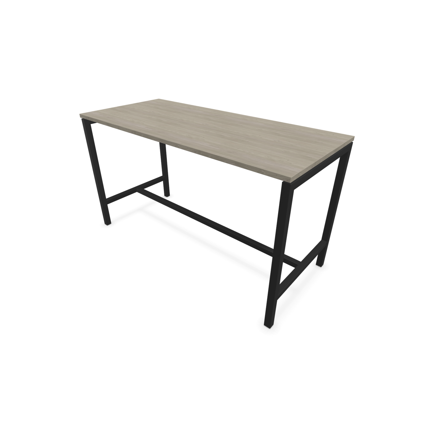 Narbutas Nova Hochtisch 900mm hoch - 1600x700mm - Gestell Schwarz - Tischplatte Holzdekor grau - 6020258