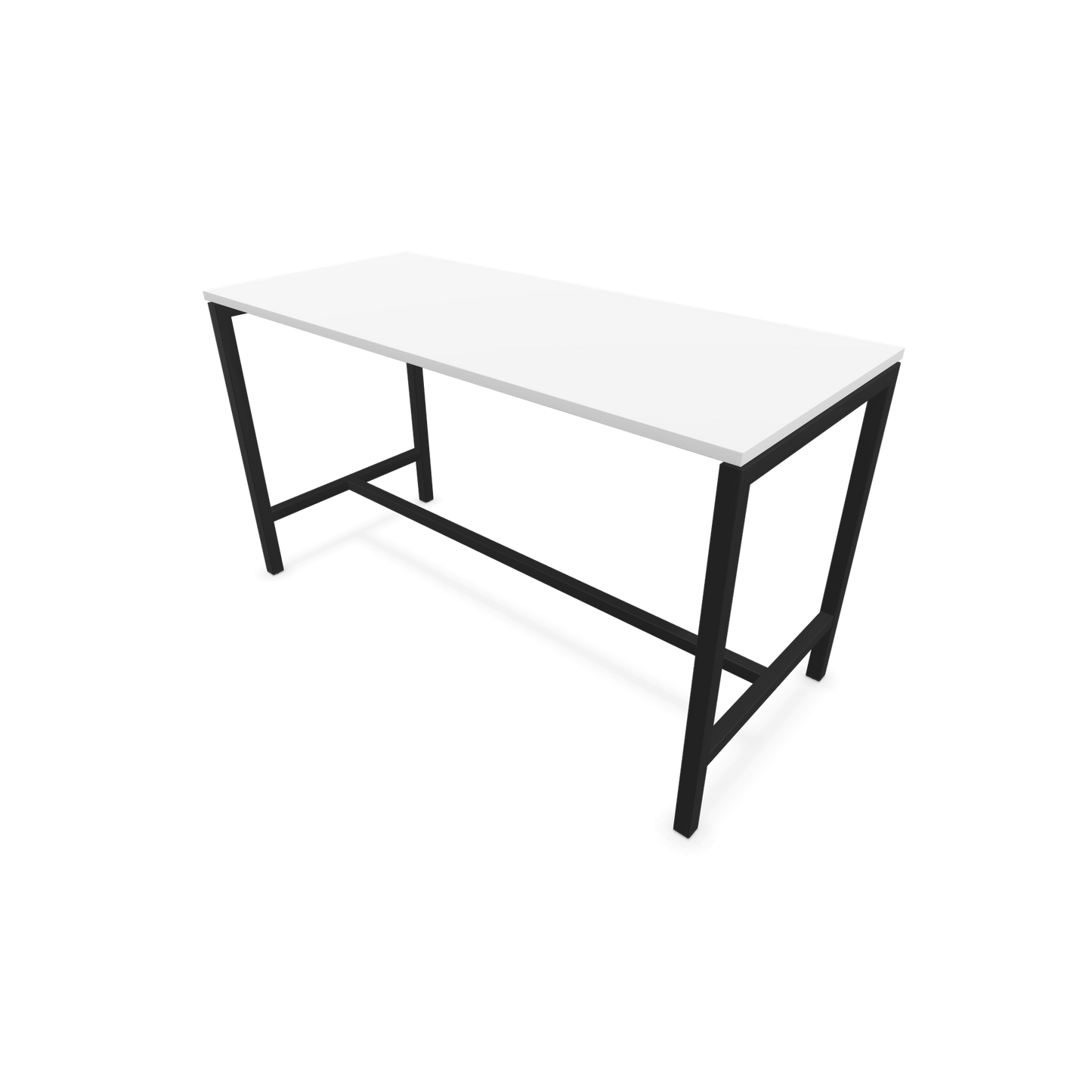 Narbutas Nova Hochtisch 900mm hoch - 1600x700mm - Gestell Schwarz - Tischplatte Weiss - 6020259