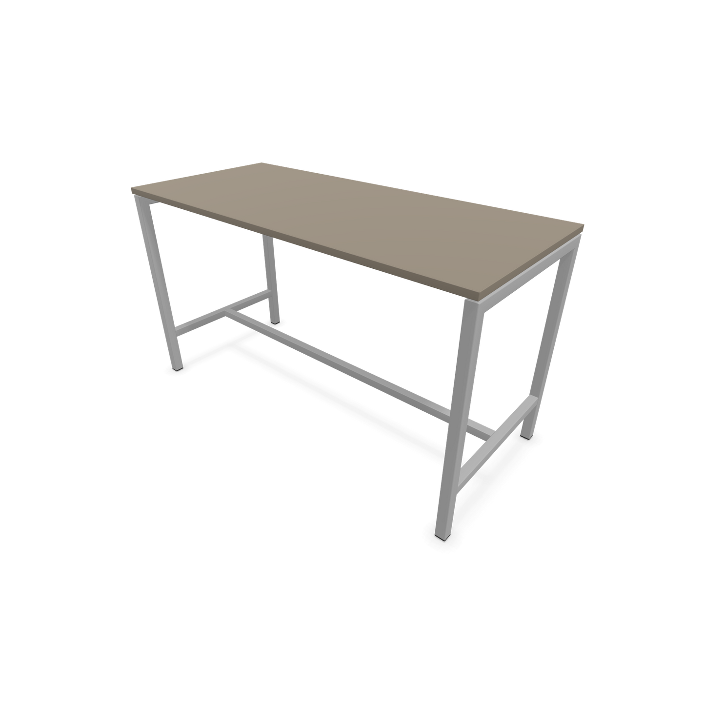Narbutas Nova Hochtisch 900mm hoch - 1600x700mm - Gestell Silbergrau - Tischplatte Cubanitgrau - 6020279