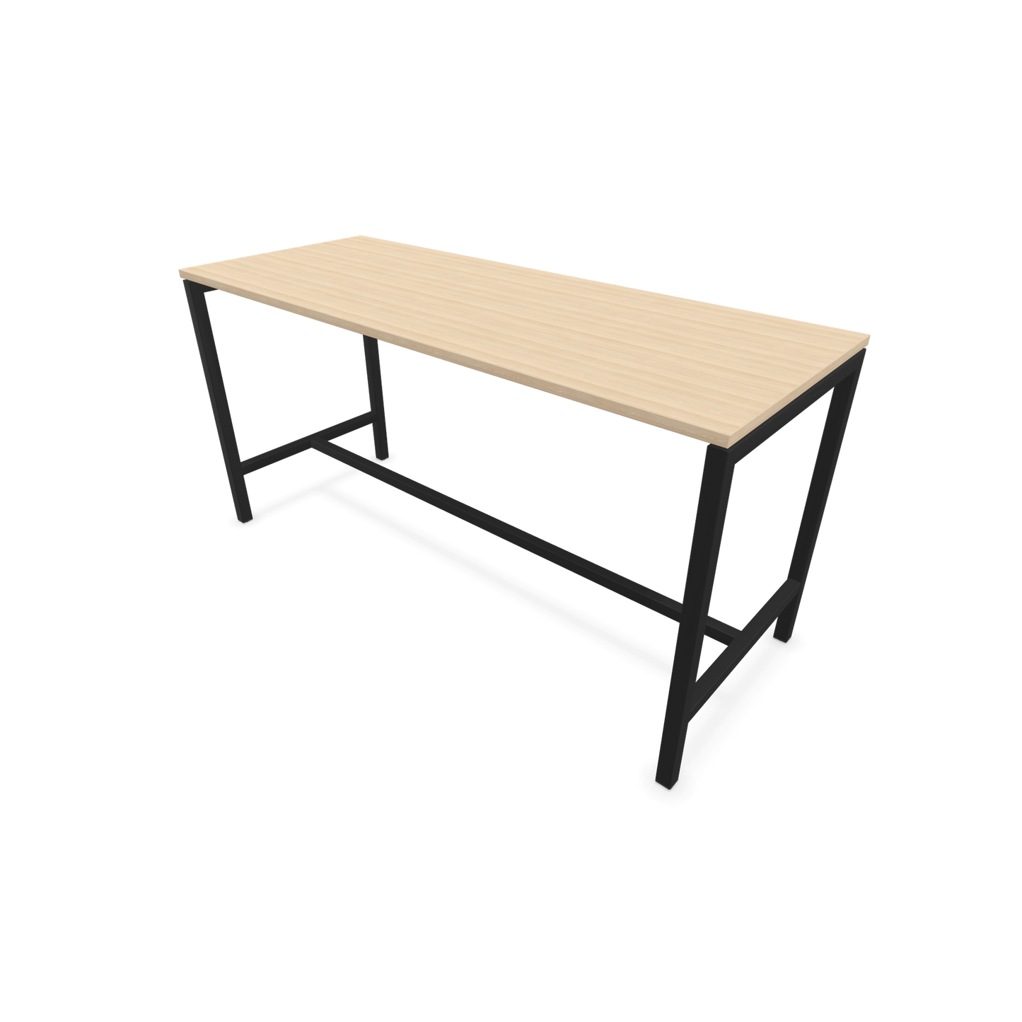 Narbutas Nova Hochtisch 900mm hoch - 1800x700mm - Gestell Schwarz - Tischplatte Eschendekor sandbeige - 6020292