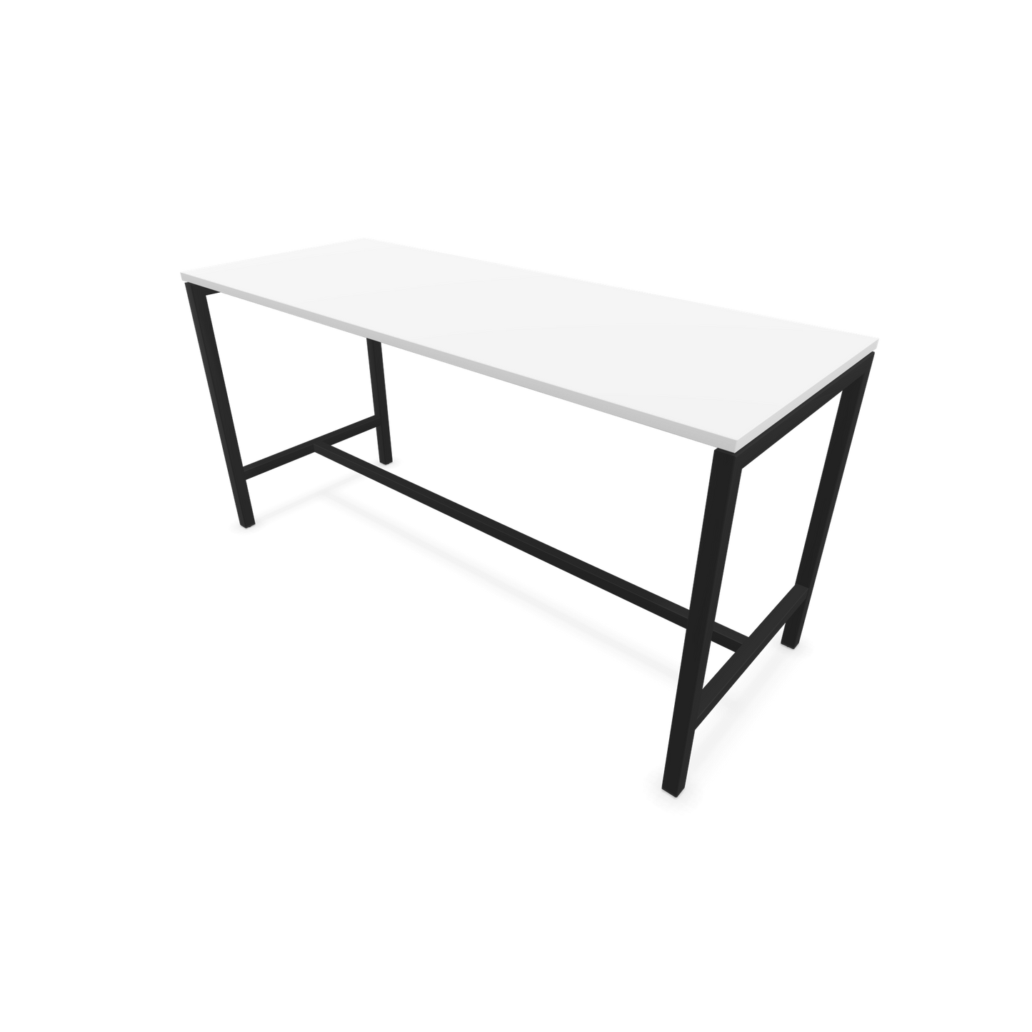 Narbutas Nova Hochtisch 900mm hoch - 1800x700mm - Gestell Schwarz - Tischplatte Weiss - 6020295
