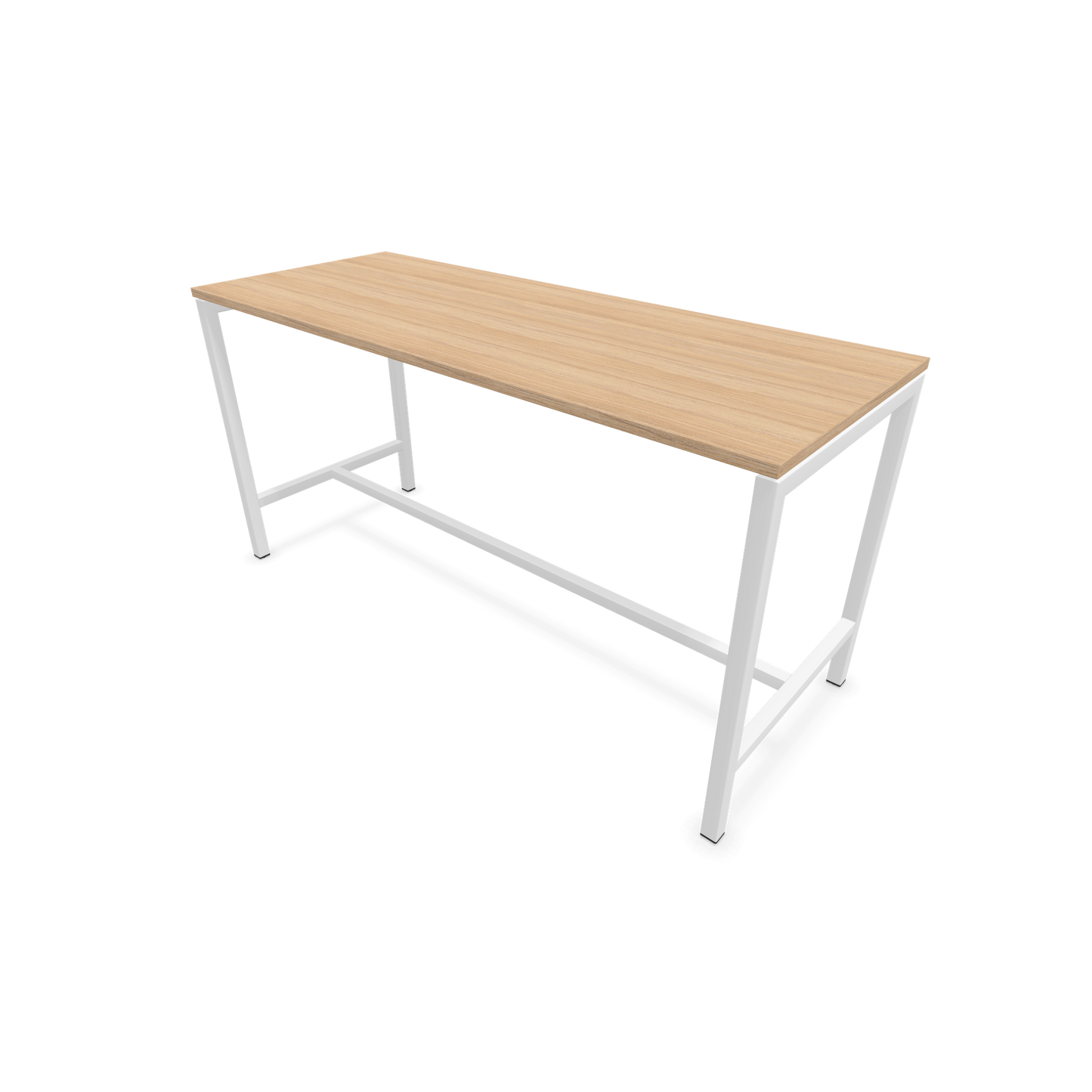 Narbutas Nova Hochtisch 900mm hoch - 1800x700mm - Gestell Weiss - Tischplatte Bernsteineichendekor - 6020300