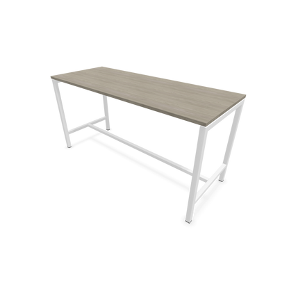 Narbutas Nova Hochtisch 900mm hoch - 1800x700mm - Gestell Weiss - Tischplatte Holzdekor grau - 6020303