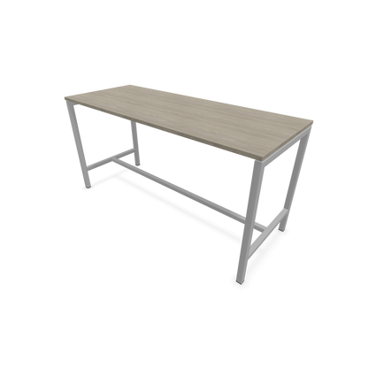 Narbutas Nova Hochtisch 900mm hoch - 1800x700mm - Gestell Silbergrau - Tischplatte Holzdekor grau - 6020312