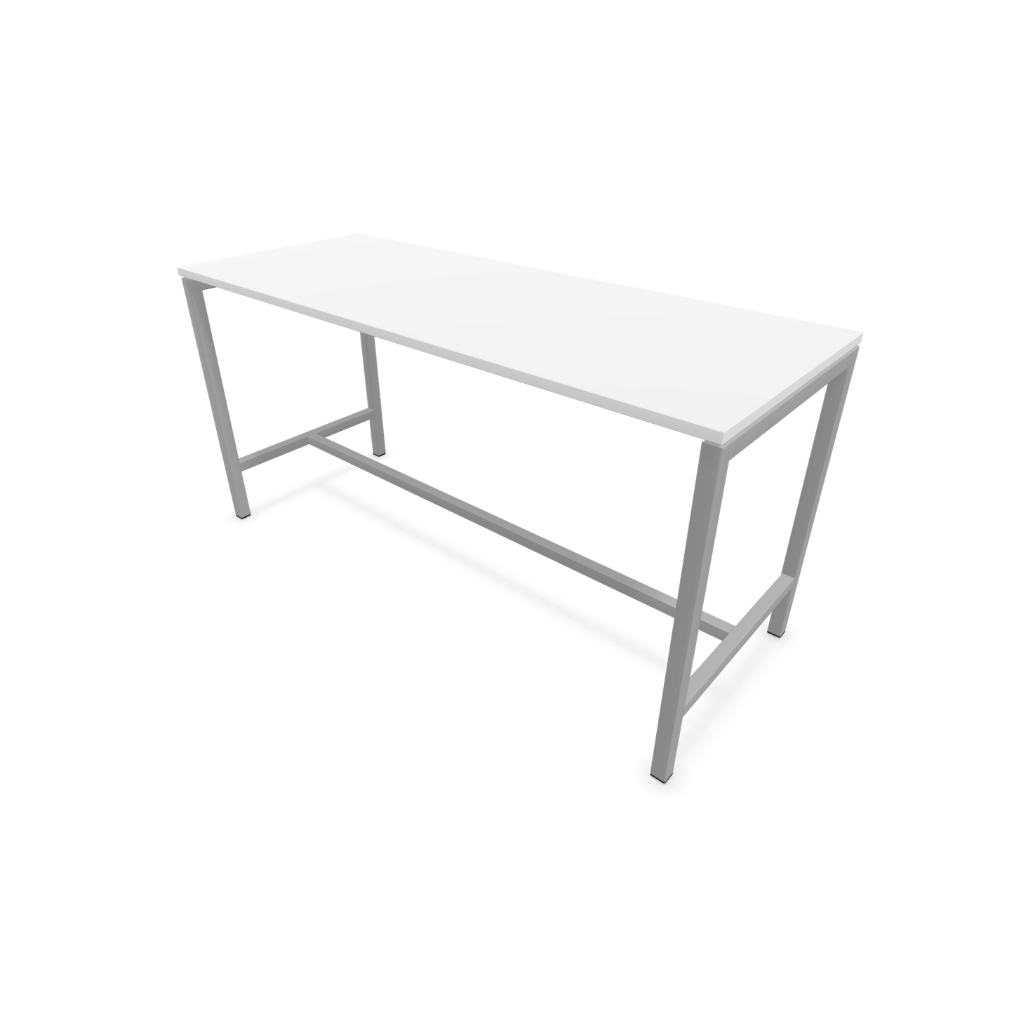Narbutas Nova Hochtisch 900mm hoch - 1800x700mm - Gestell Silbergrau - Tischplatte Weiss - 6020313