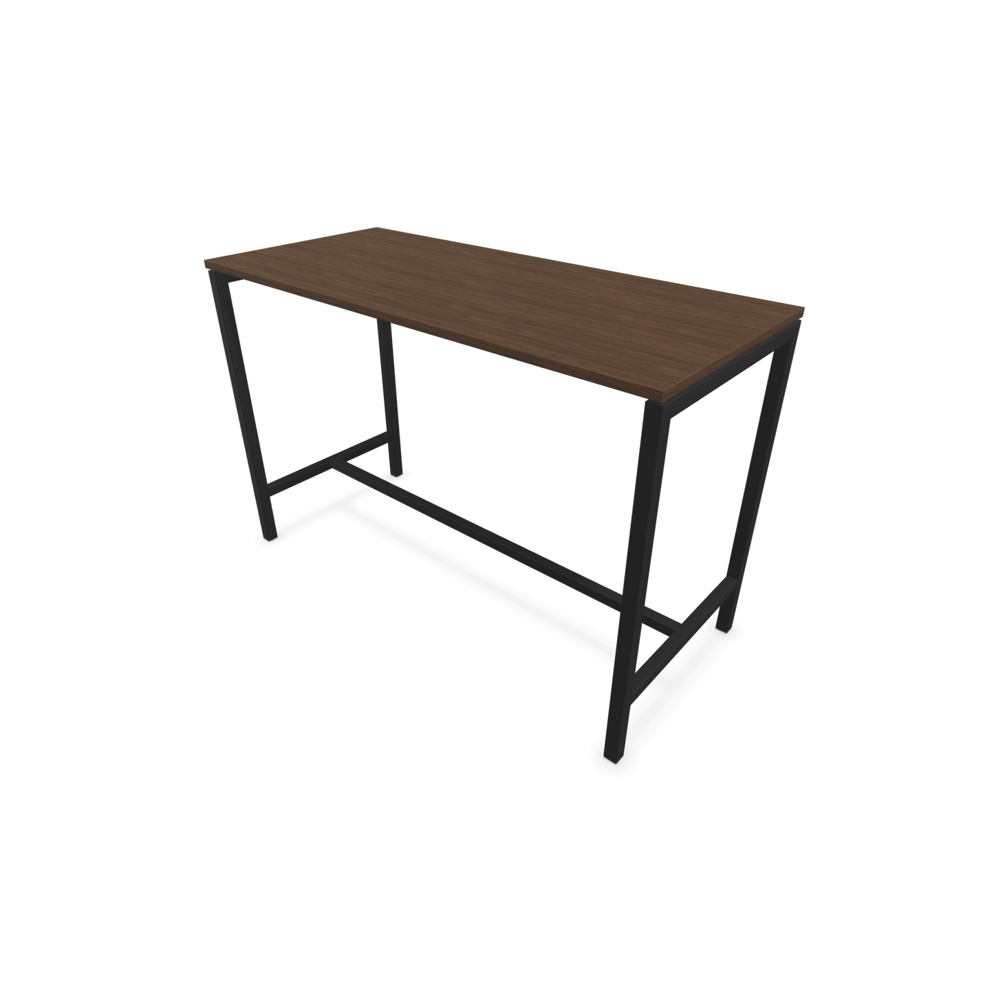 Narbutas Nova Hochtisch 1050mm hoch - 1600x700mm - Gestell Schwarz - Tischplatte Nussbaumdekor dunkel - 6020329