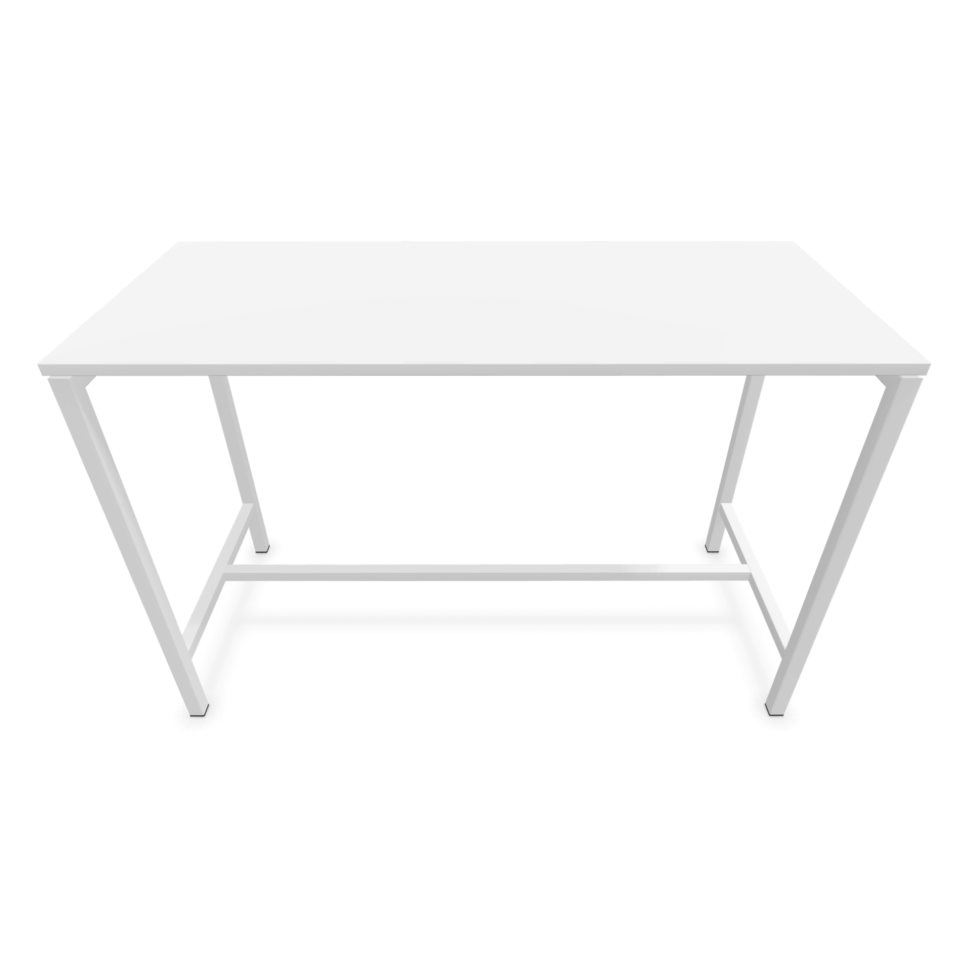 Narbutas Nova Hochtisch 1050mm hoch - 1600x700mm - Gestell Weiss - Tischplatte Weiss Frontansicht - 6020340