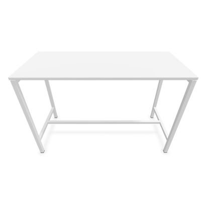 Narbutas Nova Hochtisch 1050mm hoch - 1600x700mm - Gestell Weiss - Tischplatte Weiss Frontansicht - 6020340