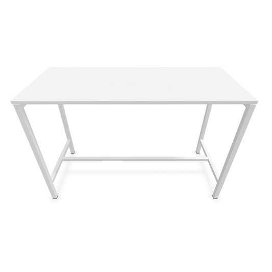 Narbutas Nova Hochtisch 1050mm hoch - 1600x700mm - Gestell Weiss - Tischplatte Weiss Frontansicht - 6020340