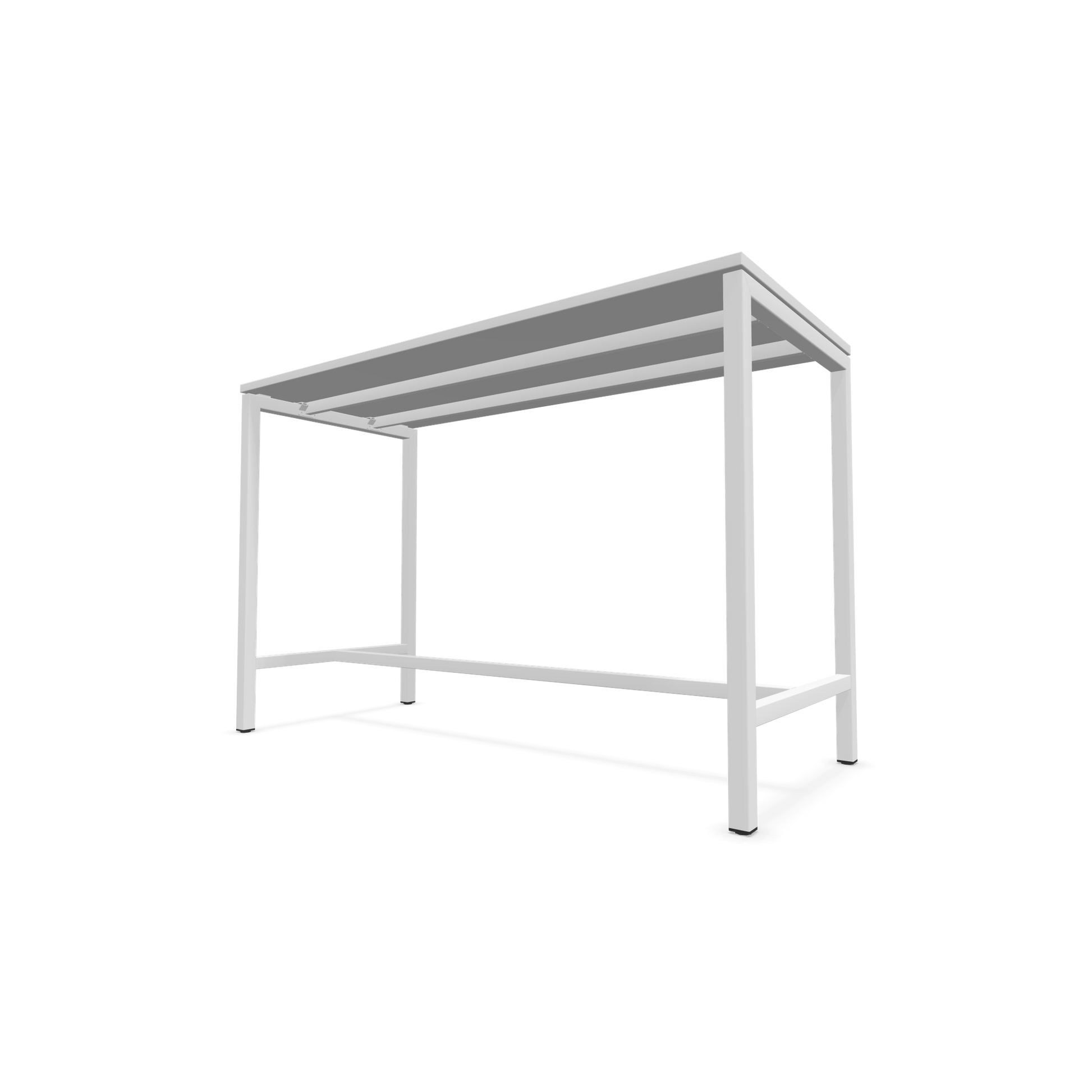 Narbutas Nova Hochtisch 1050mm hoch - 1600x700mm - Gestell Weiss - Tischplatte Weiss Ansicht von unten - 6020340