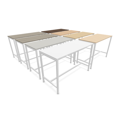 Narbutas Nova Hochtisch 1050mm hoch - 1600x700mm - Gestell Weiss - 9 Tischplatten